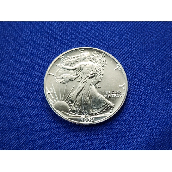 1990 $1 Silver American Eagle 1oz Fine Silver