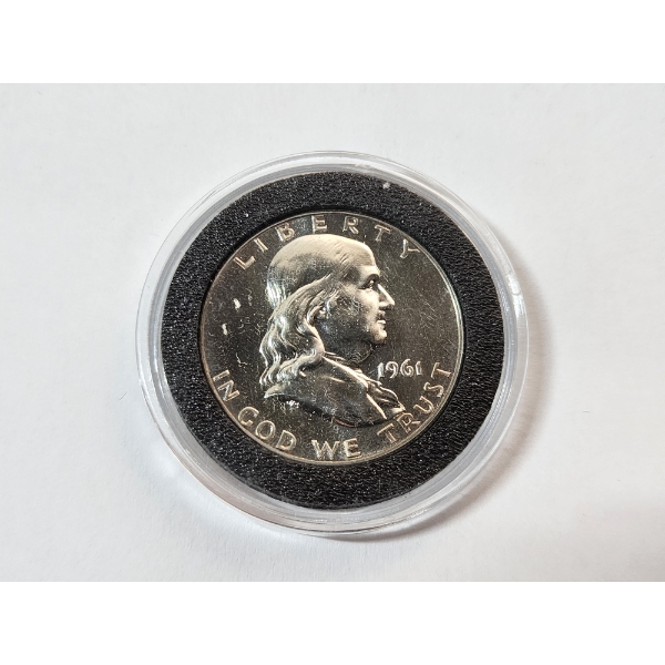 1961 Franklin Half Dollar - 90% Silver - Proof-Like Coin - in Capsule 