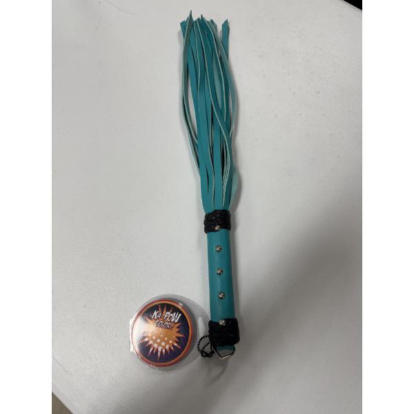 Brand New International 20" Turquoise Leather Whip