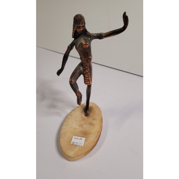 Vintage Brass Egyptian Dancer Sculpture