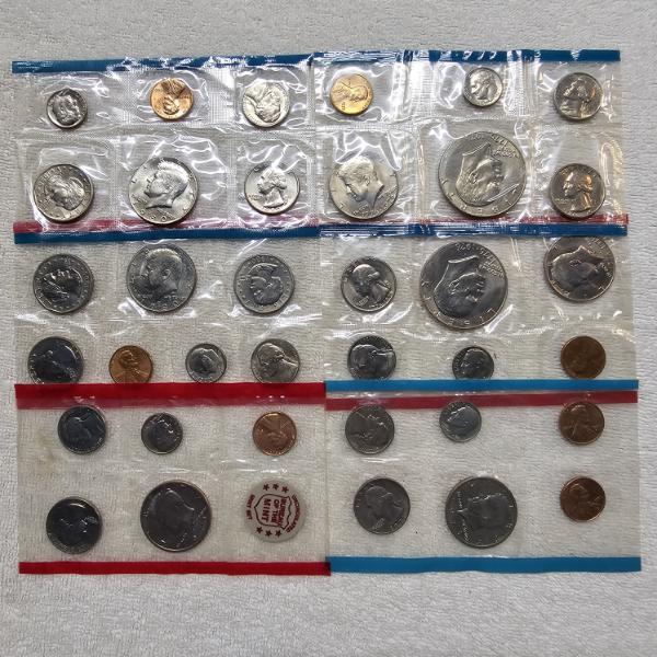 1971, 1975, and 1980 United States Mint Uncirculated Coin Sets