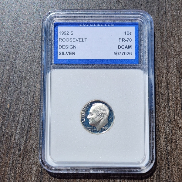 1992-S Roosevelt SILVER Dime IGS PR 70 DCAM