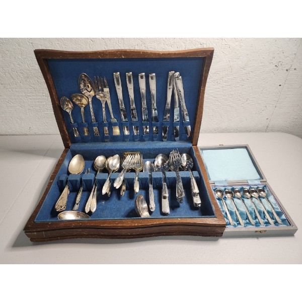 Assorted Silver-Plated and Stainless-Steel Utensils