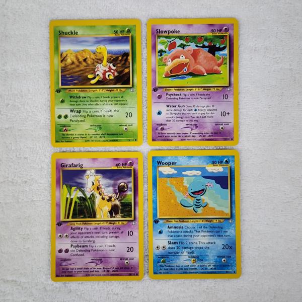 Four Assorted 1ST EDITION Non Holo Neo Era Vintage Pokemon Trading Card ~ ALL MINT! 