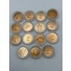 Image 1 : Fifteen 1/4 oz Commemorative Bicentennial Copper Rounds in Plastic Holders