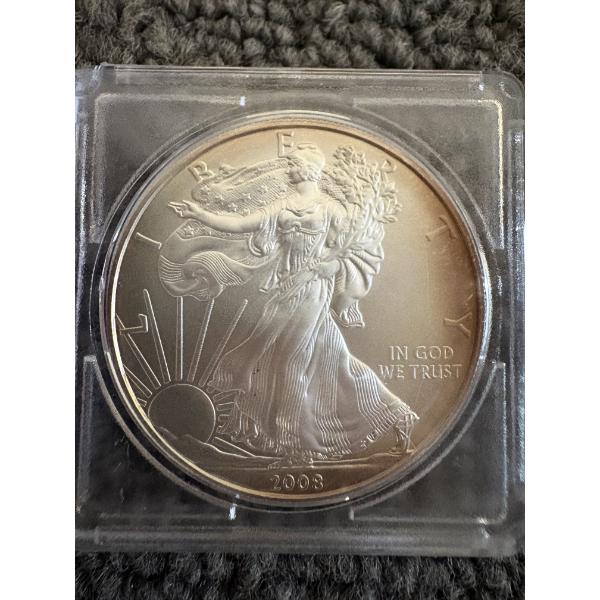 2008 United States American Silver Eagle .999 Fine Troy Ounce - Mint Condition