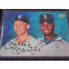 Image 2 : REPRINT - Mickey Mantle & Ken Griffey Jr. Autographed Upper Deck 1994 Trading Card - REPRINT -