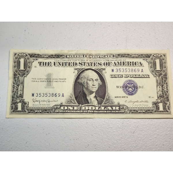 United States $1 Silver Certificate Series 1957 B SN: 35353869