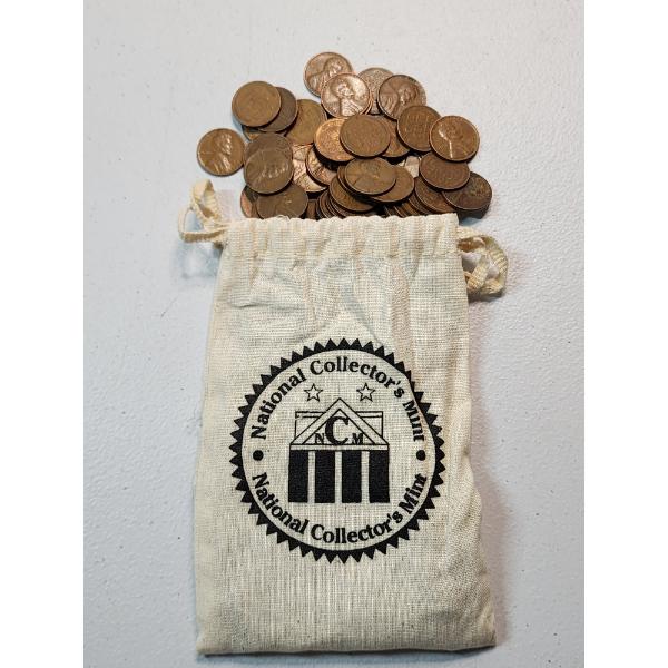 Lot of Assorted Years U.S. Lincoln Pennies - Mainly Wheat Pennies In Collector's Bag - FV~ $1.49