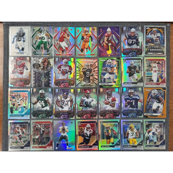 Large Lot of 28 Assorted Veteran Parallel Football Trading Cards- Near Mint  - Brady, Kelce & More! 