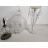 Image 3 : Lot of Assorted Glass Crystal Items: Candy Bowl, Working Lamp, Glass Basket