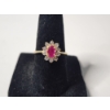 Image 3 : Beautiful 14K Gold Ring with Ruby/Diamond Colored Gemstones - Total Weight: 1.7g