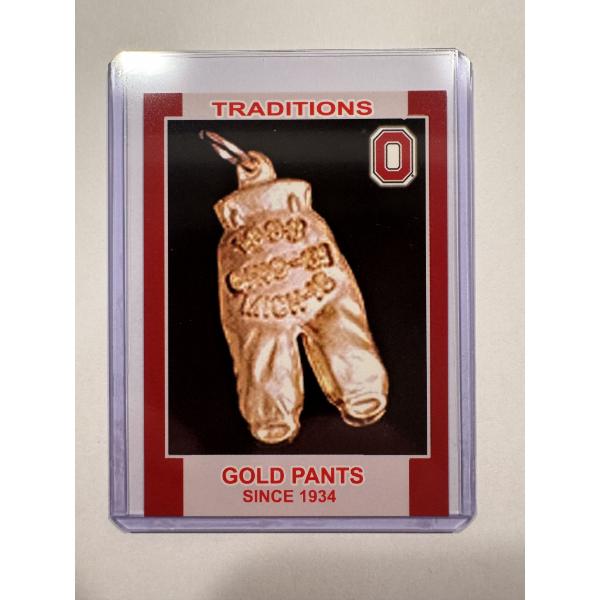 Ohio State Buckeyes Gold Pants Card In Protective Holder - Mint Condition