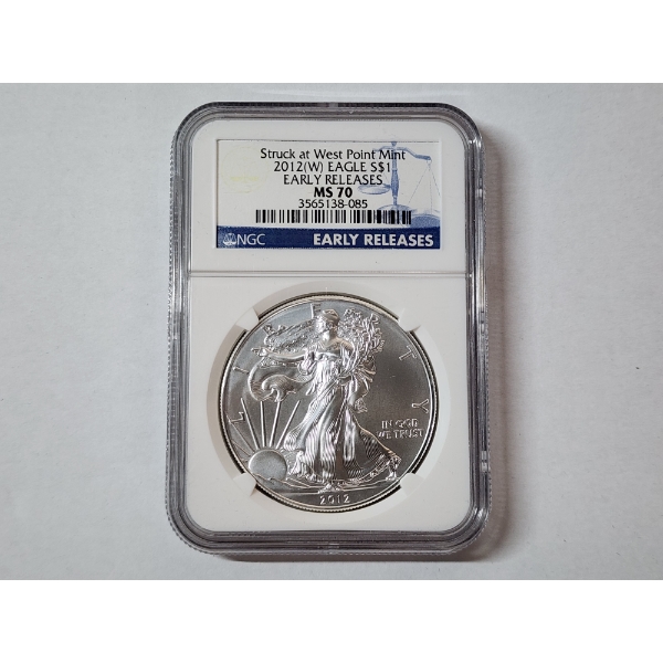 2012-W American Silver Eagle - 1 oz .999 Fine Silver - Early Releases NGC MS 70