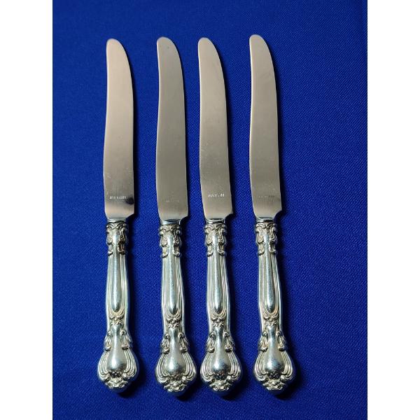 x4 Gorham Chantilly Sterling Handle / Stainless Blade Knives Weight: ~255g