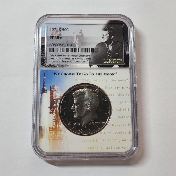 NGC PF 68* 1971-S Kennedy Half Dollar "We Choose to go to the Moon"