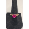 Image 1 : Women's Vintage 10K Yellow Gold Filgree Style Ring With Pink Stone - Size 6 - Weight: 2.5g