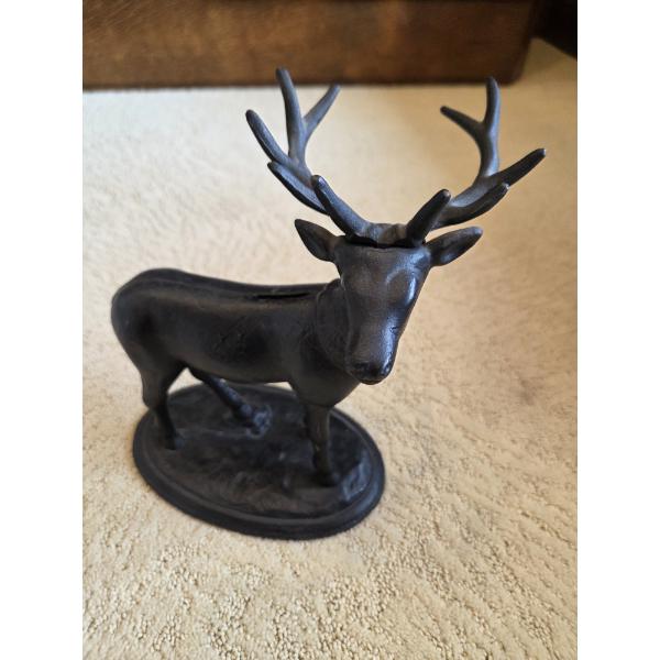 *Pick Up At Mantua Home-No Shipping Available* Majestic Vintage 9.5'' Cast Iron Buck Coin Bank With 