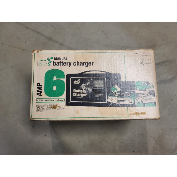 Sears 6 Amp Manual Battery Charger In Original Packaging