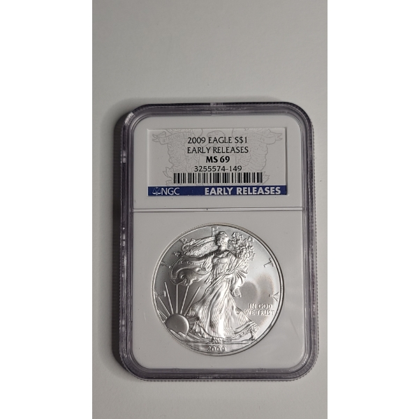 NGC 2009 MS 69 Early Releases 1 Troy Ounce .999 Fine Silver American Eagle
