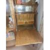 Image 4 : RARE Antique - Oak Victorian Combination Desk / Mirrored Bent Glass Curio Cabinet 