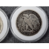 Image 5 : Two 90% Silver Walking Liberty United States Half Dollars in Protective Capsules ~ Face Value $1.00