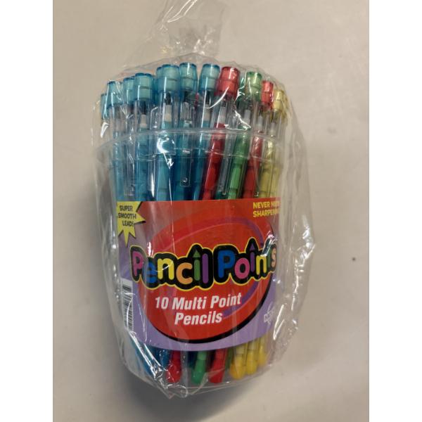 Brand New Pack - 10 Multi Point Pencils - Never Needs Sharpening