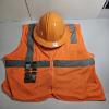 Image 1 : Orange Reflective Vest With Four Buckles And Hard Hat