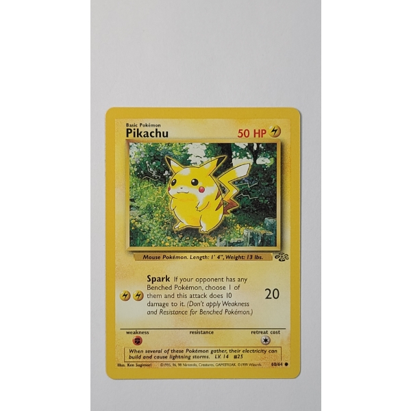 1999 Pikachu #60/64 Pokemon Trading Card From The Jungle Set - Near Mint
