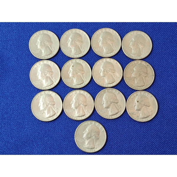 x13 United States 1776-1976 200th Anniversary Bicentennial Quarters FV: $3.75