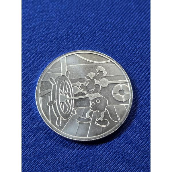 1928 DISNEY Mickey Mouse "Steamboat Willie" 1 oz Fine Silver Round - Mint Condition
