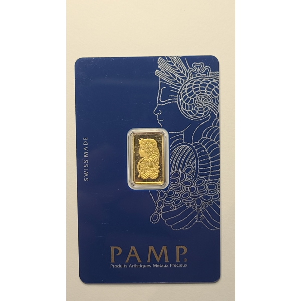 Pamp Suisse Lady Fortuna 2.5g 999.9 Fine Gold Bar Sealed In Official Veriscan Assay Card