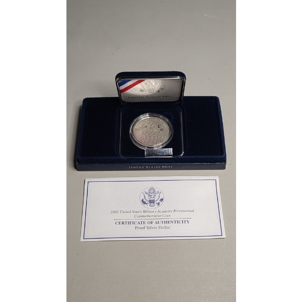 2002 United States Mint U.S Military Academy Bicentennial Commemorative 90% Silver Proof Dollar 