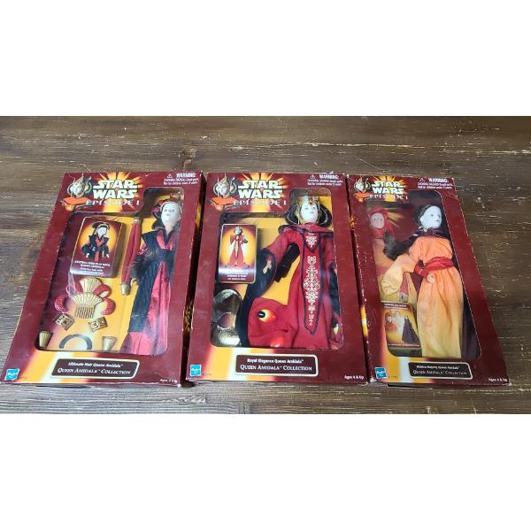 1998 Hasbro Star Wars Ep.1 Royal Elegance, Ultimate Hair Queen, Hidden Majesty Amidala Fashion Dolls