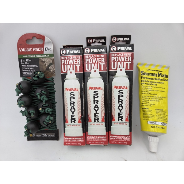 New Toggle Balls, Three New Prevail 1.94 oz Replacement Power Sprayers, & Gutter Seal