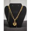 Image 1 : 14K Gold Multi-Chain Necklace with 14K Heart Pendant 17" Total Weight: 10.4g