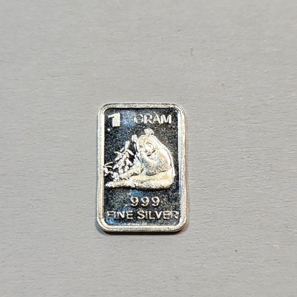 1 Gram .999 Fine Silver Panda Bear Bar