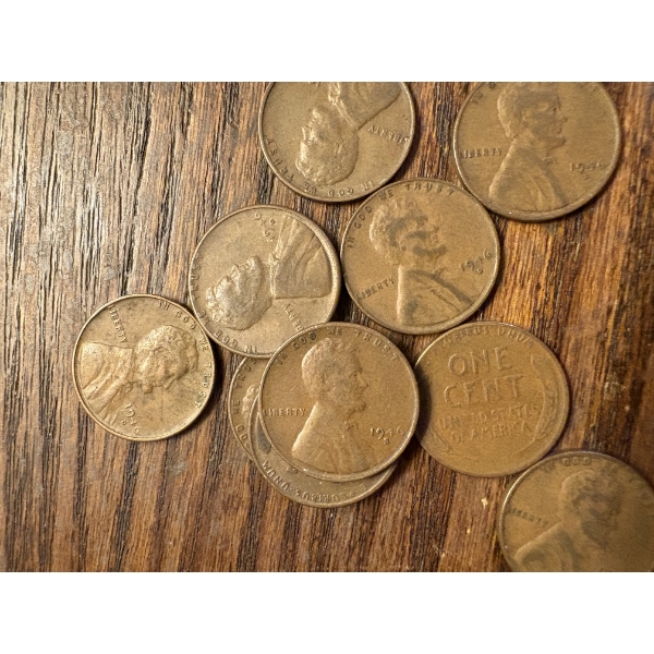 Wheat Pennies - FV $1.07 - 1945-D - 1945 - 1945-S - 1946 - 1946-D- 1946-S