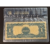 Image 3 : United States Historic 1899 Large Note Pure 24k .999 Gold Foil $1 Black Eagle Replica w COA - Mint.
