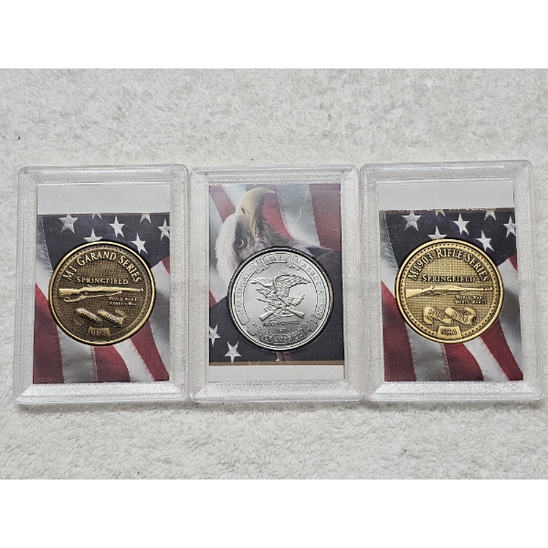 3 NRA Collector Series Coins in Protective Casing