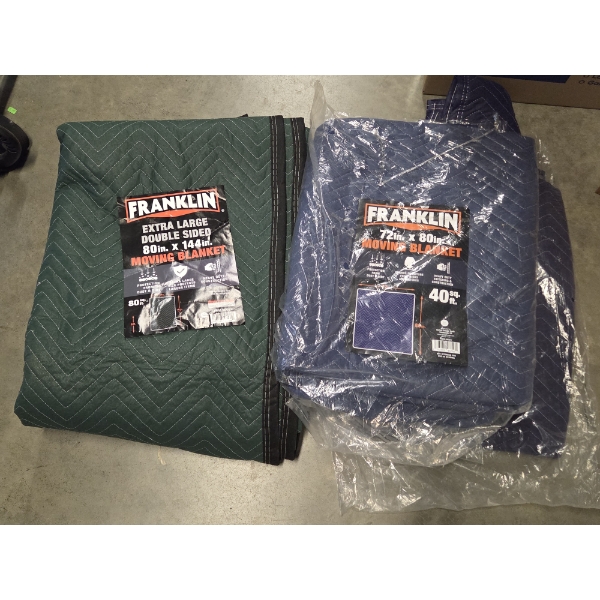 New! Franklin Moving Blankets, One 80''x144'' And Two 72''x80''