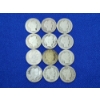 Image 1 : x12 Assorted Years 90% Silver Barber Dimes FV: $1.20