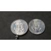 Image 3 : (2) 1964 90% Silver Kennedy Half Dollars - One Is In Keychain Bezel - Face Value: $1.00