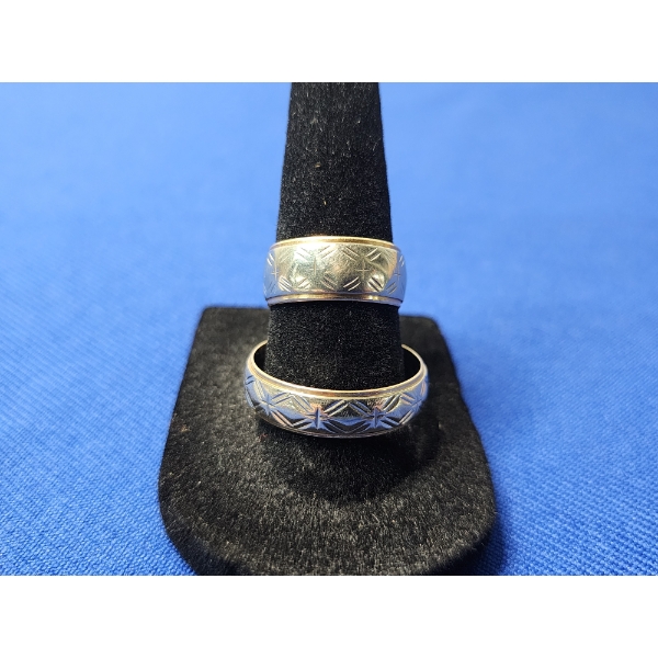 x2 14K Gold Bands - Size 6 and 12 - Total Weight: 10.7g