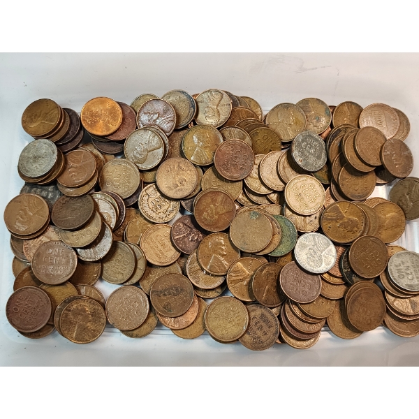 2.00 Face Value of Assorted U.S. Cents Including Indian Head, Memorial, Mostly Wheat Cents