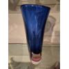 Image 3 : Formia by Murano Crystal & Blue Glass Vase - 12 1/2" by 7" Nice