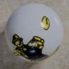 Image 2 : Vintage 1962 Logo Pittsburgh Steelers One Inch Shooter Glass Marble - Mint Condition