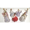 Image 1 : Seven Highly Collectable Beautifully Detailed Franklin Mint Flower Maiden Ceramic Figurines In Great