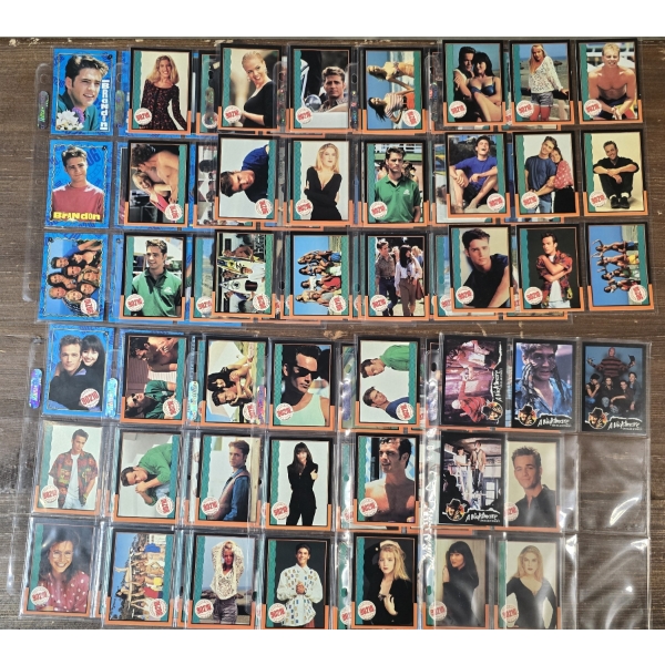1999 Topps "90210" Trading Cards - 11 Full Pages - 88 Cards & 12 Stickers Total - Complete Set