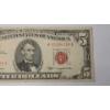 Image 4 : United States Series 1963 $5 Red Seal Bank Note With Granahan And Dillon Signatures - Face Value: $5